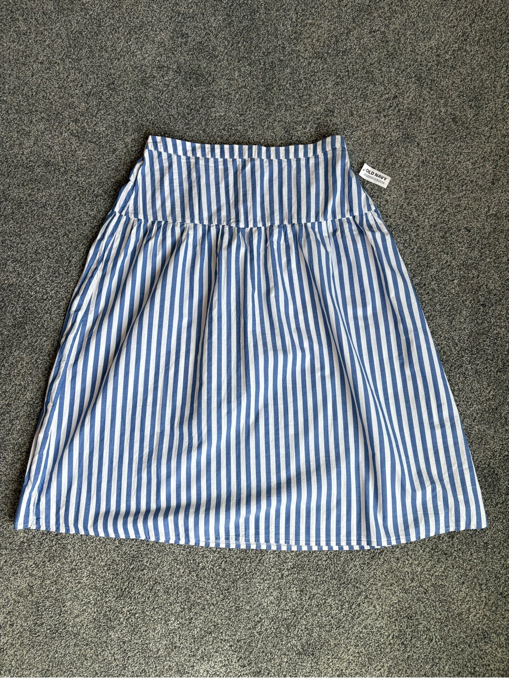 NWT Old Navy Blue and White 100% Cotton Skirt Coastal Chic Size Large